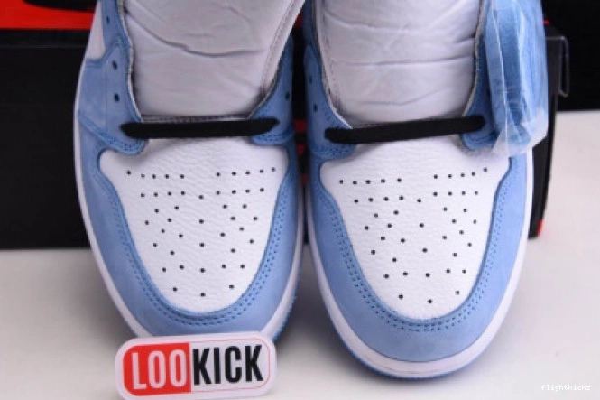 WHITE 1 555088-134 UNIVERSITY BLACK AIR RETRO JORDAN BLUE HIGH 0809